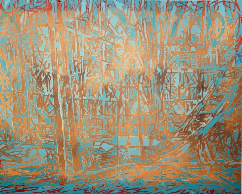 Hartmut Austen, Roller Coaster, 2012, oil on canvas, 60" x 75"