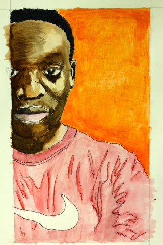 Thierry Habinshuti, Self Portrait, Painting. Grade 12, Age 19, Des Moines Christian School, Urbandale, IA. Zane Vredenburg, Educator; Belin-Blank Center, Affiliate; 2016 Gold Key; 2016 Grant Wood Legacy Prize. Thierry Habinshuti, Self Portrait, Painting. Grade 12, Age 19, Des Moines Christian School, Urbandale, IA. Zane Vredenburg, Educator; Belin-Blank Center, Affiliate; 2016 Gold Key; 2016 Grant Wood Legacy Prize.