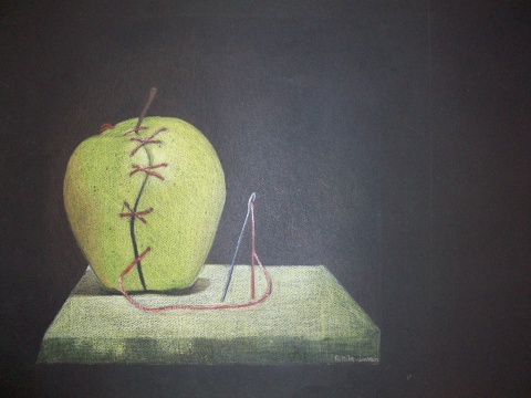 Natalie Jacobson, Stitch a Day Keeps the Doctor Away, Drawing and Illustration. Grade 10, Age 15, Spencer High School, Spencer, IA. Janis Myers, Educator. Belin-Blank Center, Affiliate; 2016 Gold Key; 2016 Grant Wood Legacy Prize. Natalie Jacobson, Stitch a Day Keeps the Doctor Away, Drawing and Illustration. Grade 10, Age 15, Spencer High School, Spencer, IA. Janis Myers, Educator. Belin-Blank Center, Affiliate; 2016 Gold Key; 2016 Grant Wood Legacy Prize.