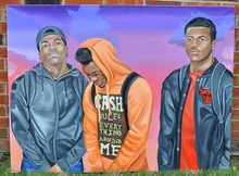 painting of three African American young men