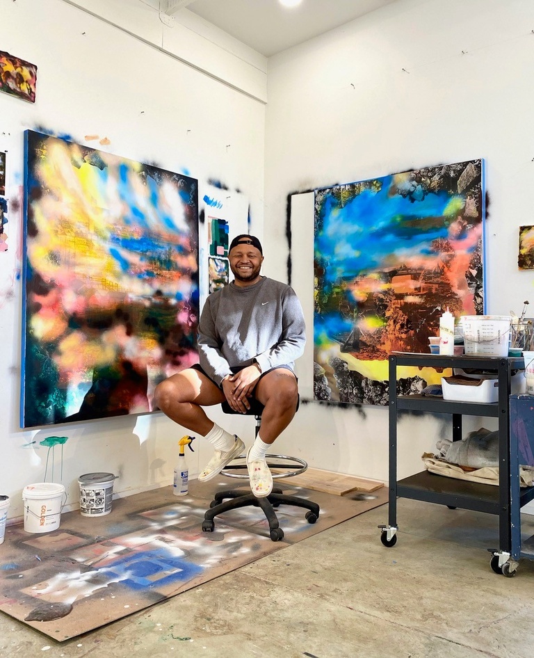 Rush Baker IV in his studio