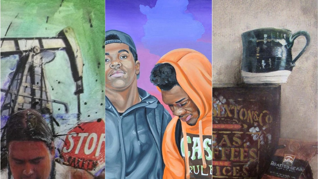 composite of three paintings