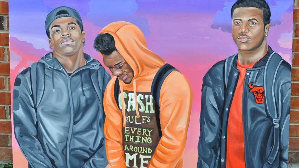painting of three African American young men
